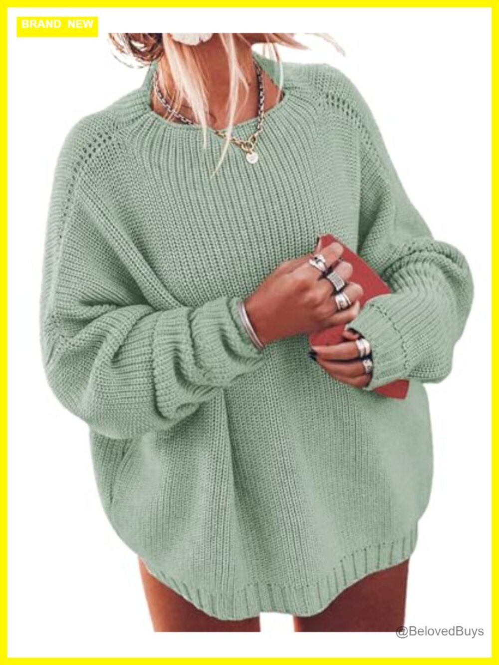 Plus Size Batwing Sleeve Oversized Sweater Chunky Knit Pullover Boat Neck